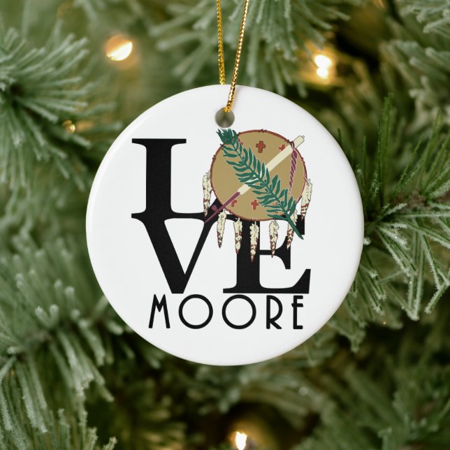 LOVE Moore Oklahoma Ceramic Tree Decoration (Tree)
