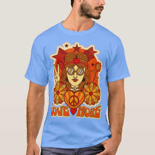 Love More Hippie Retro Peace Flower Child T-Shirt