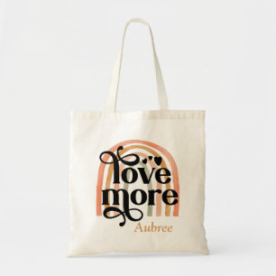 Love More Rainbow Personalised Tote Bag