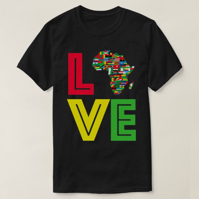 Love Motherland Africa Map T-Shirt (Design Front)