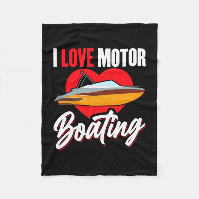 Love motorboating boater owner captain power speed fleece blanket (Front)