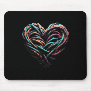 Love Mountain Climbing Rock Climber Heart Mouse Pad