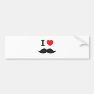 Love Moustache Bumper Sticker