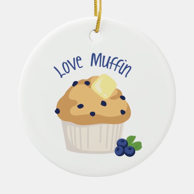 Love Muffin Ceramic Tree Decoration (Front)