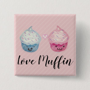 Love-Muffin Cupcakes 15 Cm Square Badge