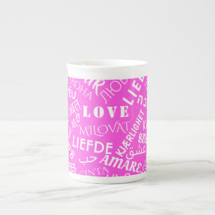 LOVE - Multi Language - Customisable International Bone China Mug