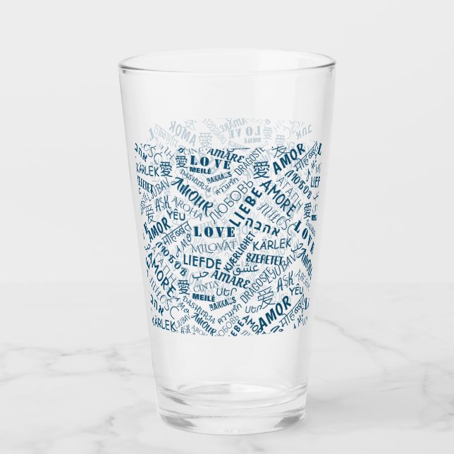 LOVE - Multi Language - Customisable International Glass (Front)