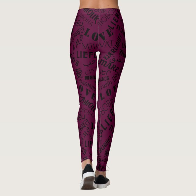 LOVE - Multi Language - Customisable International Leggings (Back)