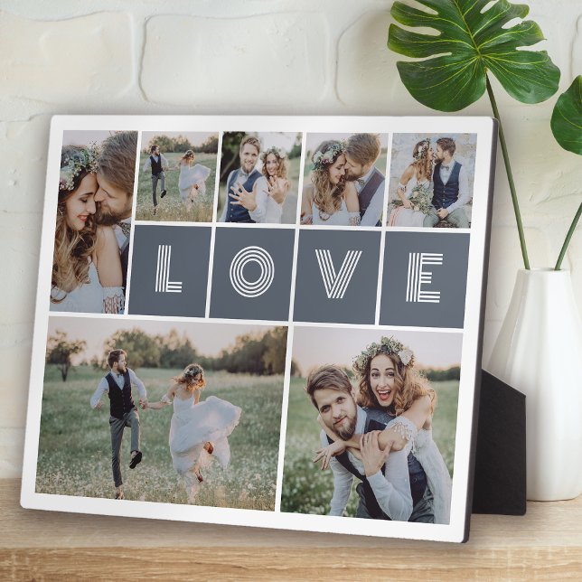 Love Multi Photo Collage Couple Plaque (Creator Uploaded)