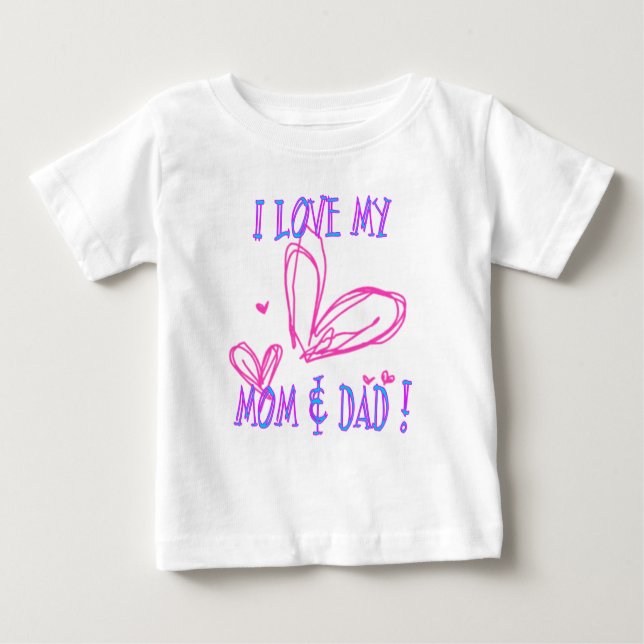 Love Mum Dad Baby T-Shirt (Front)