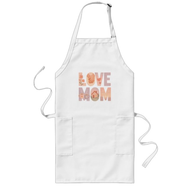 Love Mum Floral T-Shirt  Long Apron (Front)