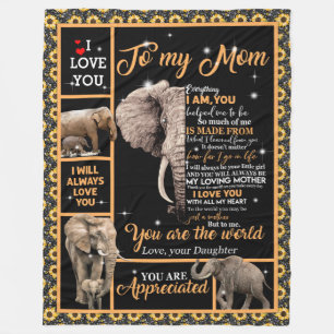 Love Mum Letter To My Mum You Are The World Fleece Blanket
