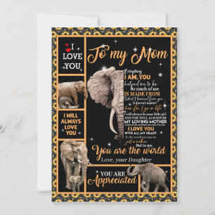 Love Mum   Letter To My Mum You Are The World Invitation