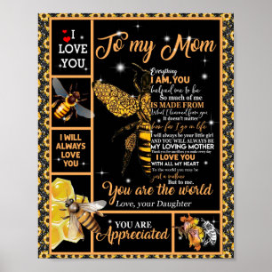 Love Mum Letter To My Mum You Are The World Poster