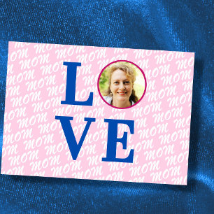 Love Mum Love Mother modern chic custom photo Card