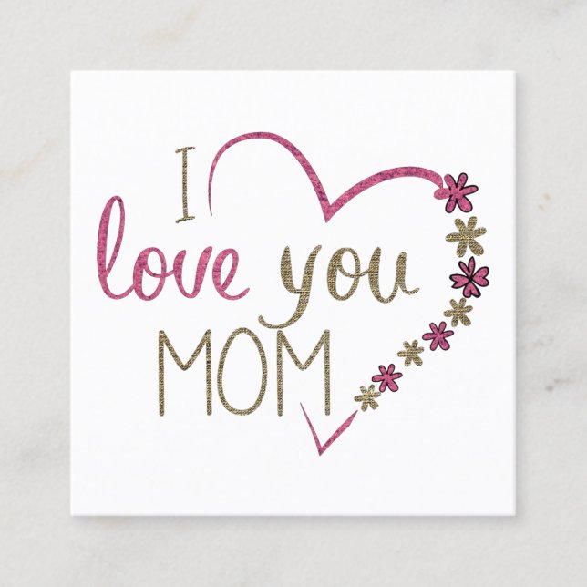Love Mum Mothers Day Heart Calling Card (Front)