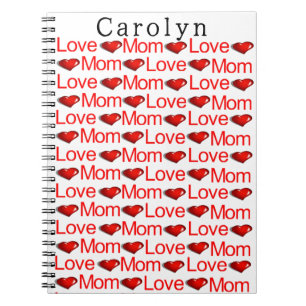 Love Mum Red Hearts Notebook