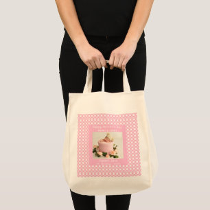 Love Mum Simple Elegant girly White & pink photo  Tote Bag