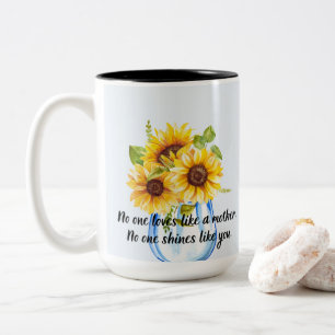 Love Mum With Sunflower Two-Tone Coffee Mug