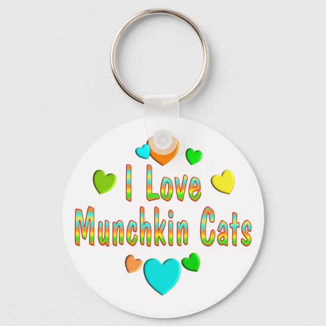 Love Munchkin Cats Key Ring (Front)