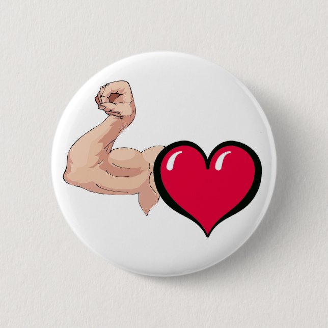 Love Muscle 6 Cm Round Badge (Front)