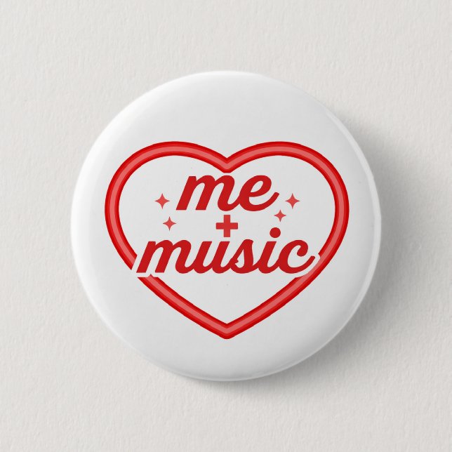 Love Music 6 Cm Round Badge (Front)