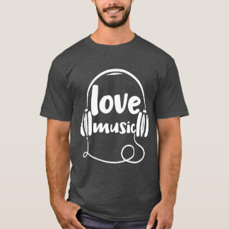 Love Music apparel with Headphones friends T-Shirt