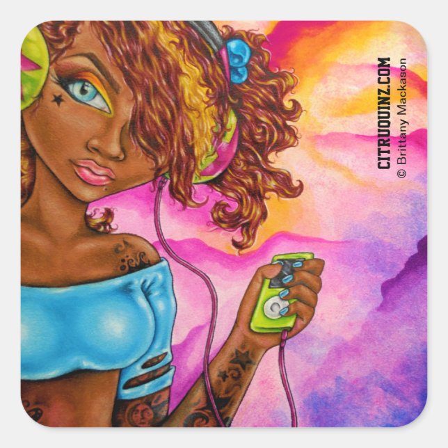 Love Music By Brittany Mackason Square Sticker (Front)