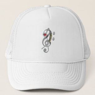 Love Music Clef Sculpture Trucker Hat