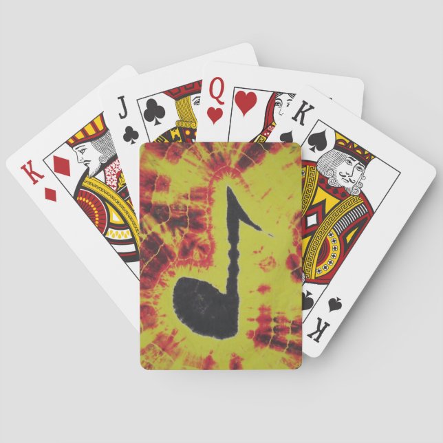Love Music Note Tie Dye Bicycle Playing Cards (Back)