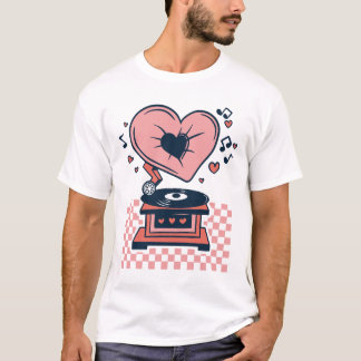 Love Music,Record Player,Valentin T-Shirt
