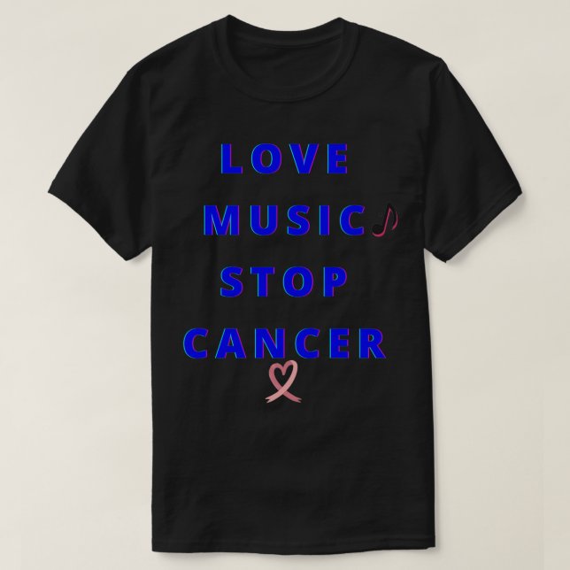 Love Music Stop Cancer Essential Classic TShirt (Design Front)