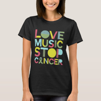 Love Music Stop Cancer St Jude Music  T-Shirt