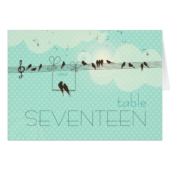 Love Music - table number card (Front Horizontal)