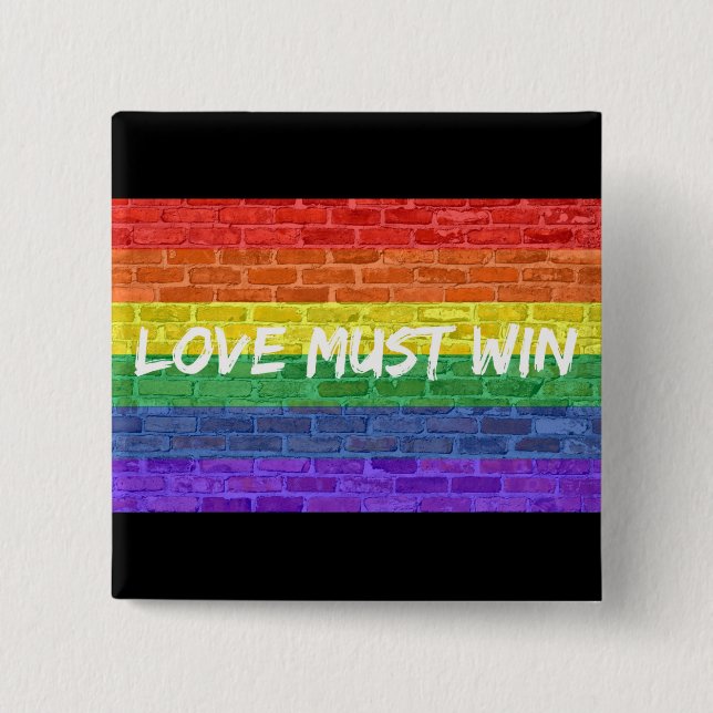 Love Must Win 15 Cm Square Badge (Front)