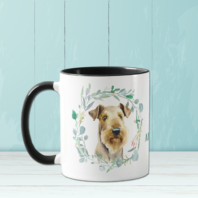 Love My Airdale Terrier Wreath Coffee Mug (Creator Uploaded)