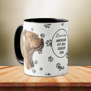 Love My American Pit Bull Terrier Dog Pawprint Mug