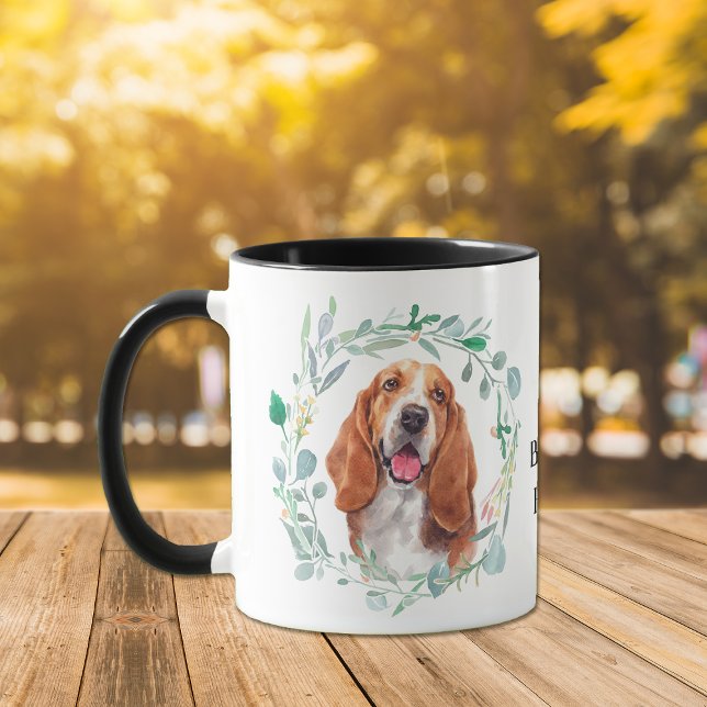 Love My Basset Hound Wreath Coffee Mug (Creator Uploaded)