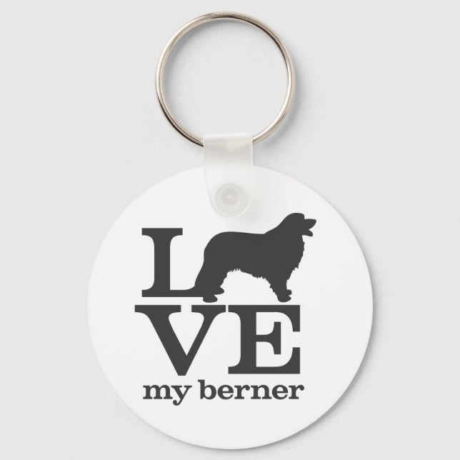 Love my Bernese Mountain Dog Key Ring (Front)