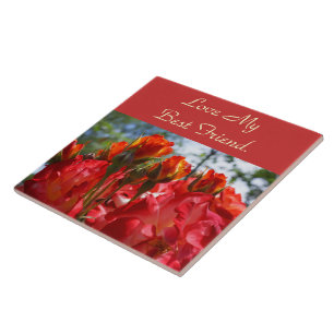 Love My Best Friend Tiles Art Ceramic Tile Rose