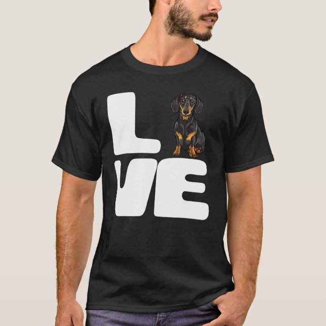 Love My Black Dachshund Dog T-Shirt (Front)