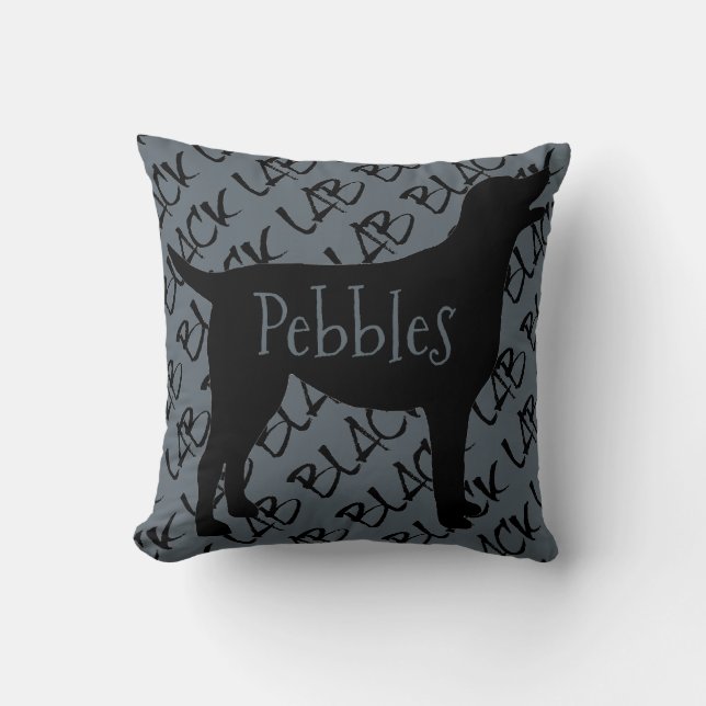 Love My Black Lab Dog Cushion (Front)