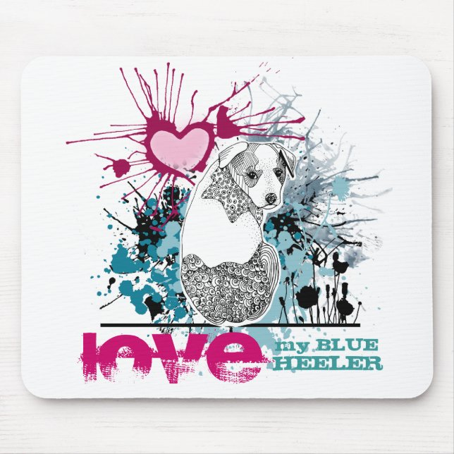 Love My Blue Heeler Mouse Pad (Front)