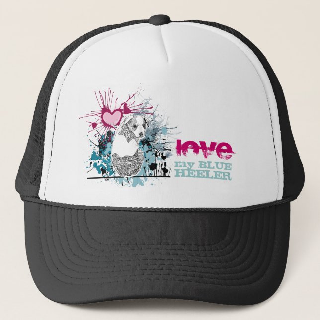 Love My Blue Heeler Trucker Hat (Front)