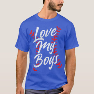 Love My Boys Baseball Laces Cute Grandma Nana Mum  T-Shirt