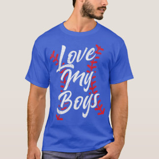 Love My Boys Baseball Laces Cute Grandma Nana Mum  T-Shirt