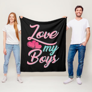 Love My Boys Mum Birthday Novelty Fleece Blanket