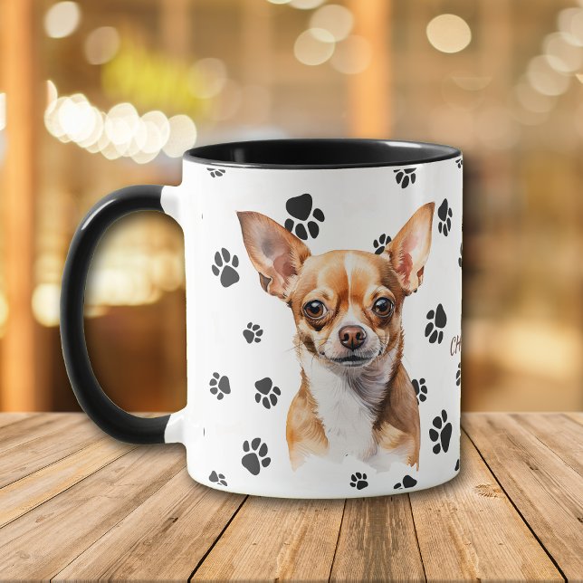 Love My Brown Chihuahua Dog Pawprint Mug (Creator Uploaded)