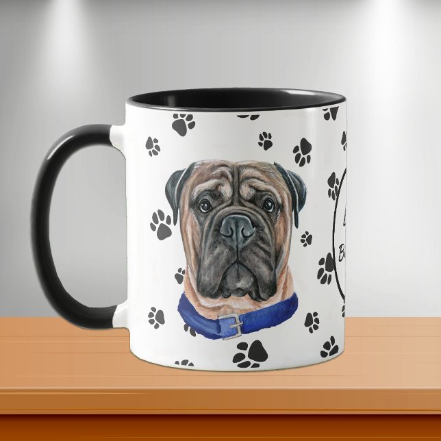 Love My Bullmastiff Dog Pawprint Mug (Creator Uploaded)