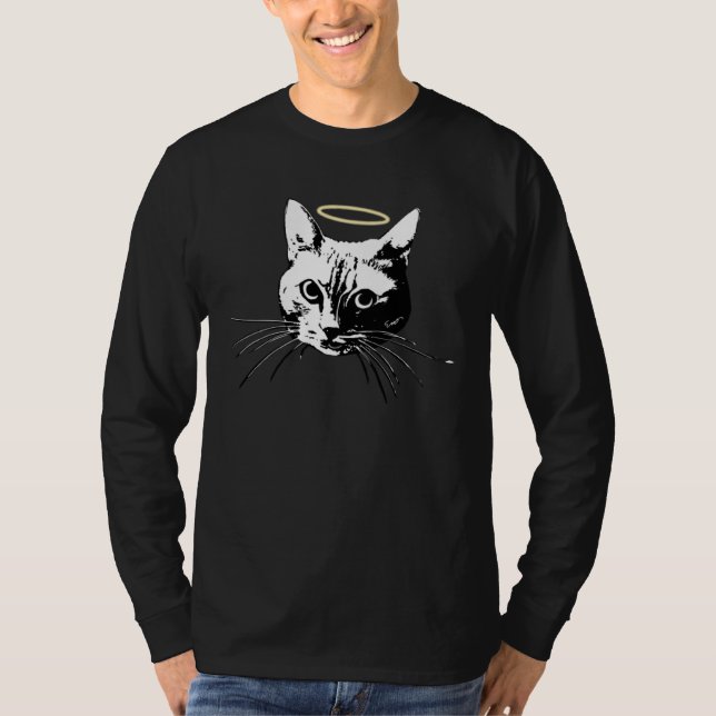 Love My Cat Cute Angel Halo Kitty T-Shirt (Front)